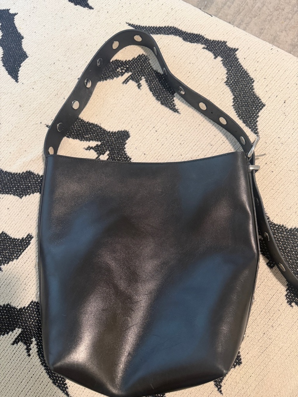 Madewell Black Leather Tote with Grommet Strap - Picture 2 of 3